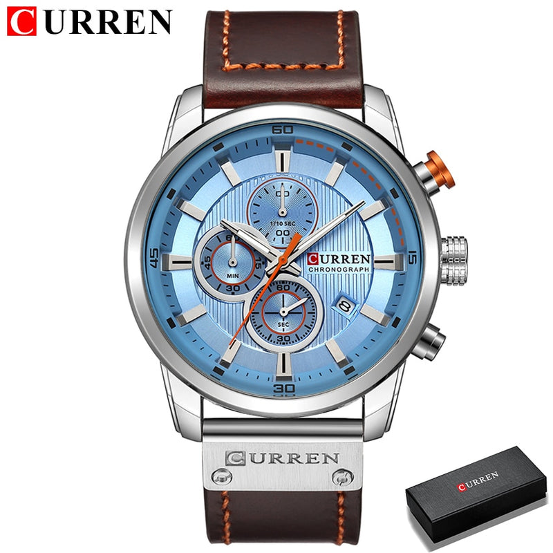 Top Brand Luxury CURREN Fashion Leather Strap Quartz Men Watches Casual Date Business Male Wristwatches Clock Montre Homme