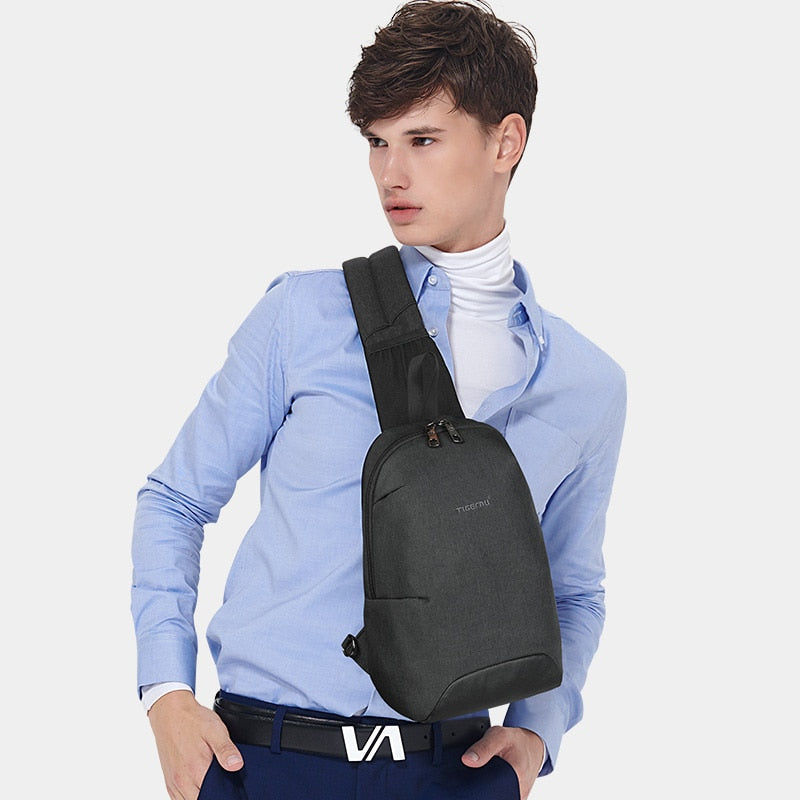 Lifetime Warranty RFID Anti theft Chest Bag Waterproof Men Light Weight Crossbody Bag Male Chest Bag Fashion High Quality Zipper