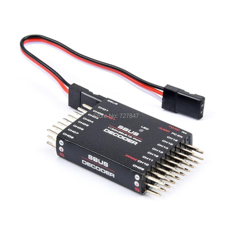 Decodificador SBUS a PWM PPM de 16 canales que admite la configuración de PC para el receptor de Radio de Control remoto Frsky X8R RXSR