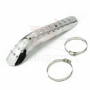 Schwarz / Chrom Motorrad Gebogene Auspuffrohr Hitzeschild Abdeckung Schutzfolie Universal für Honda Harley