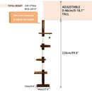 Domestic Delivery Height 238-274cm Cat Tree Condo Scratching Post Floor to Ceiling Adjustable Cat Scratcher Protecting Furniture