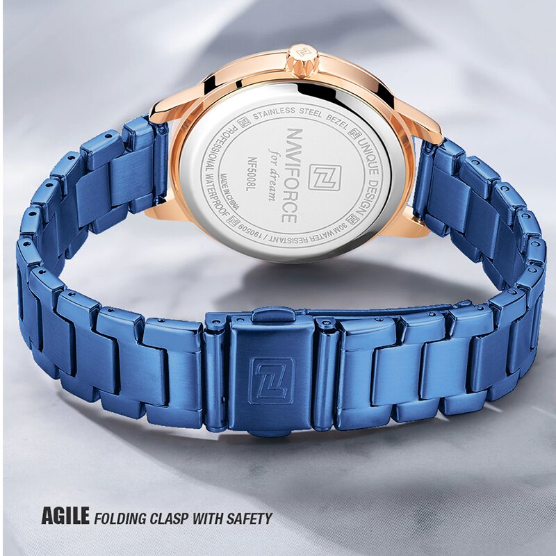 NAVIFORCE Luxusmarke Quarzuhren Damenmode Einfaches Datum Wasserdichte Armbanduhr Damen Geschenkuhr Relogio Feminino 2019