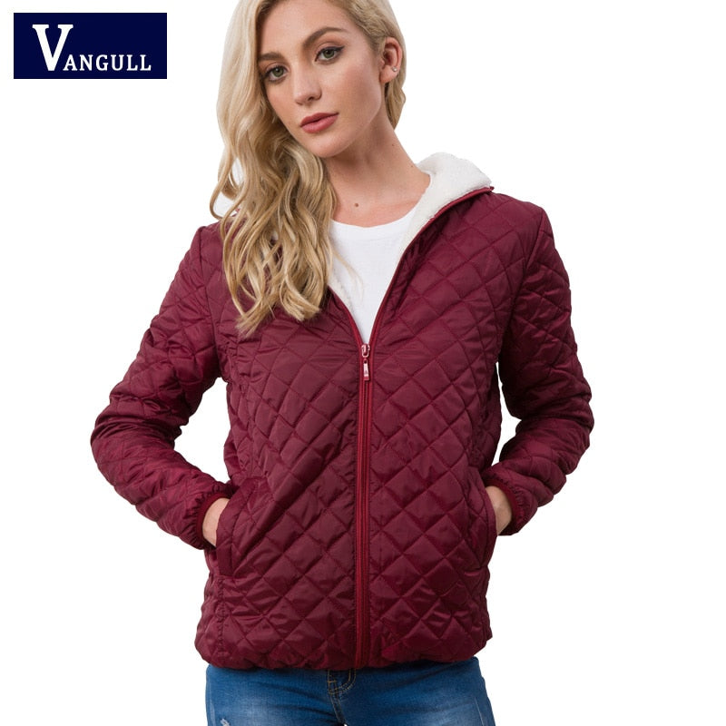 Vangull Damen Kapuzenjacke Casual Basic Warm Velvet Lamm Parka Mantel Herbst Winter New Solid Light Soft Famale Oberbekleidung