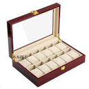 New Wood Watch Box Storage Red Watch Collection Box With Gold Lock Jewelry Organizer For Women