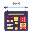 Juguetes Montessori para niños, tablero ocupado para bebés, hebilla de entrenamiento, tablero sensorial educativo esencial para niños pequeños, desarrollo de inteligencia