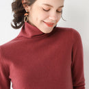 SuyaDream mujer suéteres de lana sólida 100% lana cuello alto jerseys lisos 2021 Otoño Invierno camisas de fondo prendas de punto