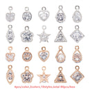 80-160pcs Cubic Zirconia Rhinestone Charms Pendants Drop Heart Crystal Charms for Jewelry DIY Earrings Necklace Bracelet Making