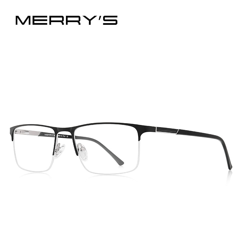 MERRYS DESIGN Männer Legierung Brillengestell Männer Quadratisch Halb Optische Ultraleicht Myopie Hyperopie Korrektionsbrille S2102