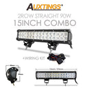 Auxtings 12 '' 22 '' 20 pulgadas 12V 24V todoterreno barra de luz led Spot Flood Combo 20 '' 126W luz de trabajo led para Jeep Car 4WD Truck SUV ATV