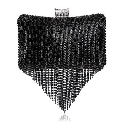 GLOIG Fashion women tassel evening bags diamonds beaded clutch wedding purse shoulder party laides case purse