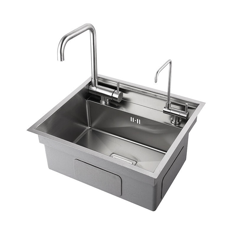 Hidden Kitchen black sink bowl Bar Stainless Steel Balcony sink Concealed black Bar sink With clean water tap Open kitchen sink