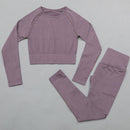 Hohe Taille Sport Legging Gym Damen Sportbekleidung Nahtlose Fitness Damen Yoga Anzug Hoch dehnbar Workout Set Gepolsterter Sport-BH