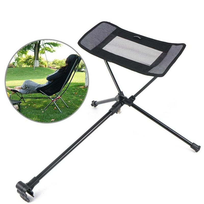 Taburete portátil plegable para acampar, silla de playa, pesca plegable, barbacoa al aire libre, silla de Camping, reposapiés reclinable