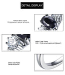 UMCHO Luxury Natural Black Spinel  Princess Diana Rings Genuine 925 Sterling Silver  Engagement Rings For Women Wedding Jewelry