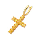 TOPGRILLZ Micro Paved Cross Full Bling Iced Out Earring Cubic Zircon Gold Silver Color Charm Stud Earrings Hip Hop Jewelry