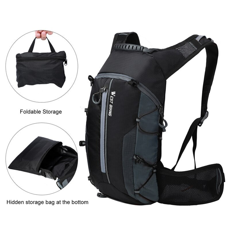 WEST BIKING Waterproof Bike Bag Portable Reflective Sports Cycling Backpack Outdoor Hiking Climbing MTB Bicycle Accessories