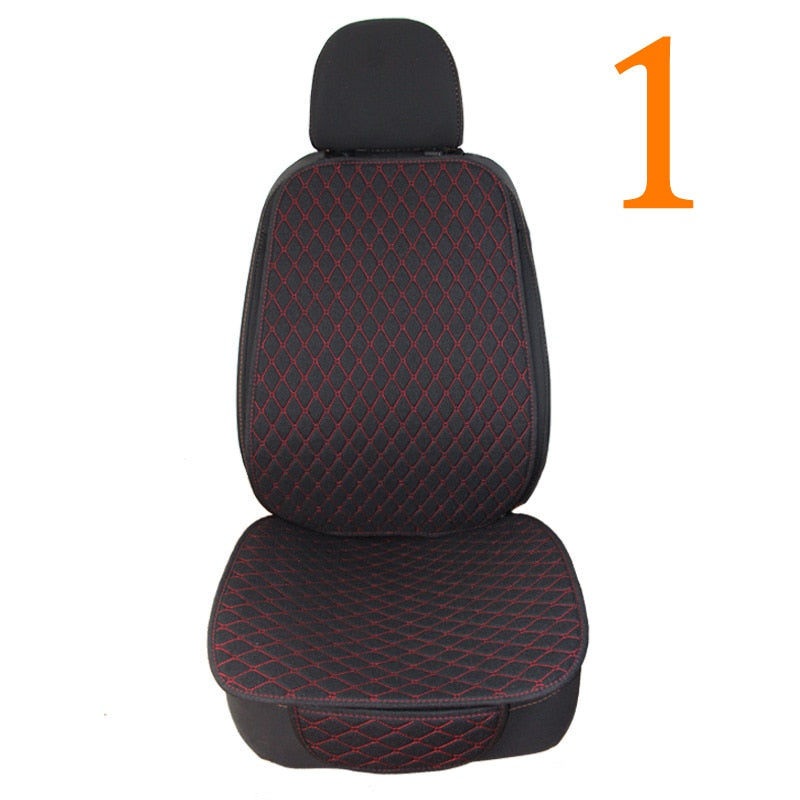 Funda protectora de verano para asiento de coche, cojín de asiento de lino para respaldo delantero y trasero de lino automático, almohadilla para Interior automotriz, camión, Suv, furgoneta