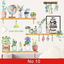 24 estilos Serie de plantas Pegatinas de pared para sala de estar Dormitorio Hojas verdes Calcomanías de pared extraíbles Vinilo DIY Murales ecológicos