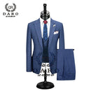 DARO 2022 nuevo traje de hombre 3 piezas traje a cuadros de moda Slim Fit azul púrpura vestido de boda trajes Blazer pantalón y chaleco DR8193