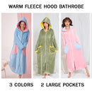 Winter Lange Warme Robe Frauen Korallen Fleece Flanell Hoody Thermo Bademantel Verdicken Nette Nachtwäsche Nachtwäsche Bademantel Morgenmantel