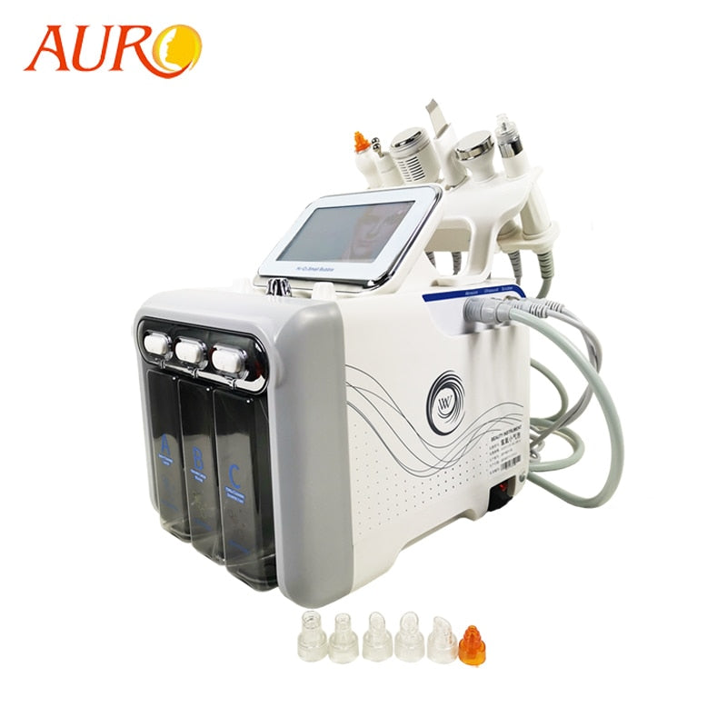 AURO New 6 in 1 Pro Facial Hydradermabrasion/Water Peel Hydrafacial Microdermabrasion Machine with RF BIO Lifting Skin Scrubber