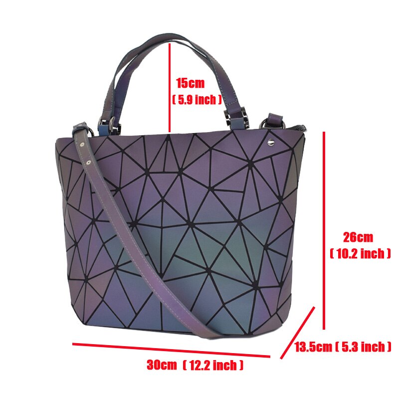 Nuevos bolsos de mensajero luminosos, bolso Bao para mujer, bolso de mano con diamantes, bolsos de hombro geométricos, bolso plegable liso con láser noctilucente, bolso de mano