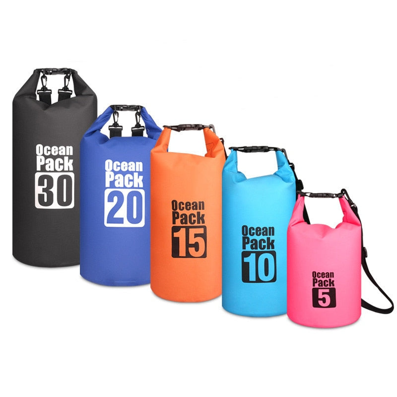 Bolsa seca impermeable con correas Mochila de PVC Bolsa flotante para almacenamiento Camping al aire libre Viajes Natación Playa Pesca
