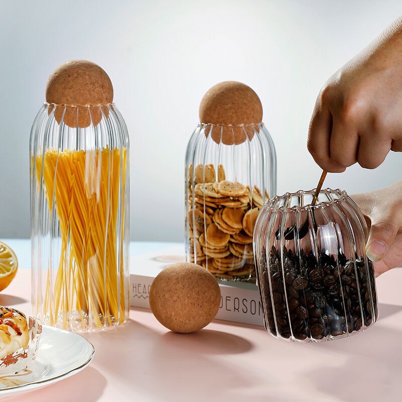 aufbewahrungsglas mit holzdeckel flasche küchenweckgläser mit deckel glasflasche behälter müslispender kanister