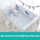 6Pcs Cartoon Baby Crib Bumpers Babies Bedding Sets Padded Baby Crib Rail Cot Bed Sheets Cotton  Customizable Baby Beddings Set