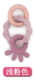 1PC Silicone Teether Baby Rudder Shape Wooden Teether Ring Kid Gift Food Grade Silicone Children&