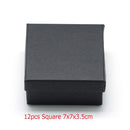 Caja organizadora de joyas cuadrada/rectangular para pendientes, collar, pulsera, caja de regalo, caja de regalo, embalaje, cajas de cartón, negro