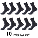 High Quality 10Pair /Lot Men&#39;s  Bamboo Fiber Socks Compression Long Socks Men&#39;s Black Business Casual Male Sock Large Size 38-45