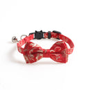 Retro Printing Pets Cat Collars Cute Bowknot Puppy Chihuahua Necklace Adjustable Bow Tie Cat Bells Collar Pet Gift
