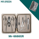 MR.GREEN Manicure Set With Leather Case 7 in 1 Professional Foot And Face Care Tool Kits Stainless Steel Nail Clipper Sets Gift