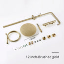 Thermostaic Temperature Bathroom Faucet Brushed Gold Brass Wall-Mount Rain Shower Head Hand Sprayer Two-Function Hot Cold Mixing