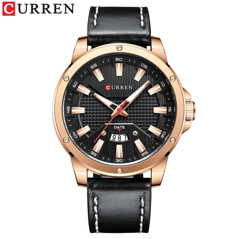 Watches CURREN for Men Luxury Brand Fashion  Quartz Wristwatch with  Leather Strap  Casual Business Clock Male