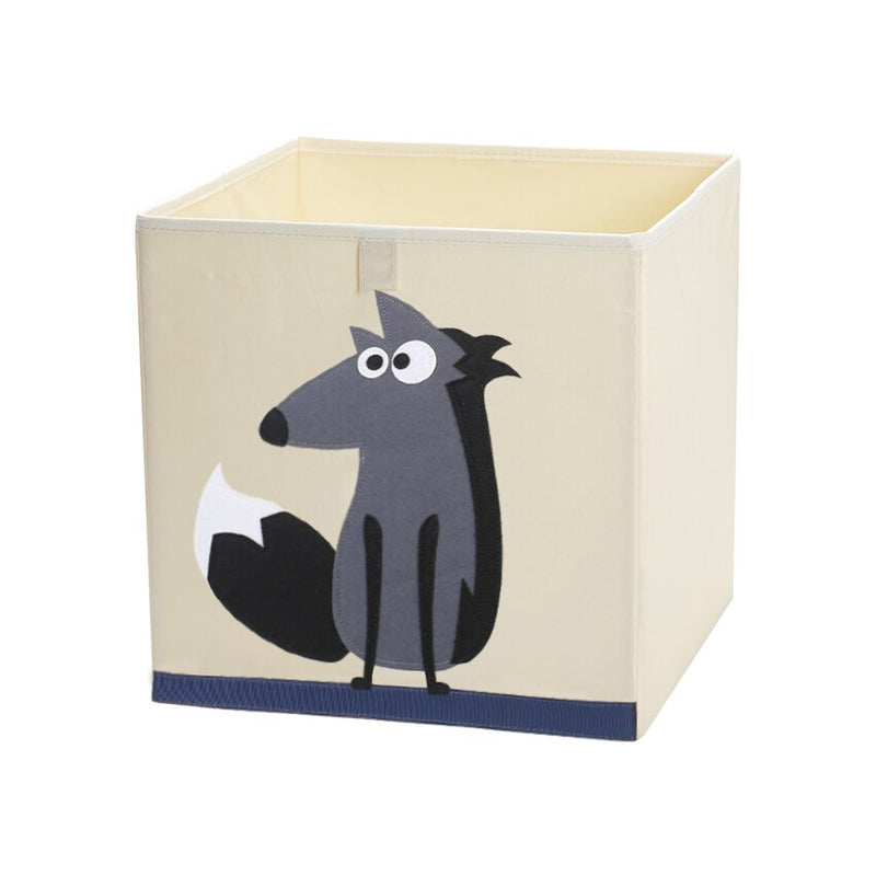 Caja de almacenamiento de cubo de animales bordado plegable de 13 pulgadas, tela Oxford, organizadores de juguetes para niños, contenedores, organizador de pecho para guardería infantil