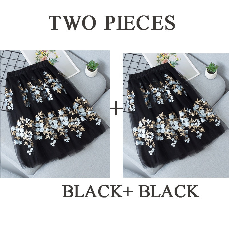 Teen Girls Skirts Embroidery Kids Sequin Skirt for Girls 2022 Summer Dance Long Skirt Princess Skirt Elastic Waist Child Clothes