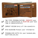 Gravierte Foto-Geldbörse für Männer, hochwertiges PU-Leder, kurze Geldbörse, individuelle Foto-Geldbörse, Festival, personalisierte Geschenke für Männer