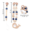 1set Baby Rattles Stroller Crib Hanging Cartoon Elephant Wooden Pram Clip Baby Crib Hanging Bell Toys For Infant Birthday Gifts