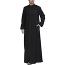 INCERUN Men Muslim Clothes Solid Color Jubba Thobe Long Sleeve Stand Collar Robes Dubai Middle East Men Islamic Arabic Kaftan
