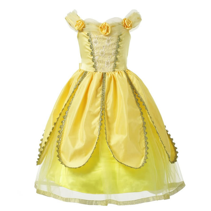 Neu 2022 Für Mädchen Belle Prinzessin Partykleid Die Schöne Und Das Biest Cosplay Kostüme Kindergeburtstag Karneval Fancy Vestidos