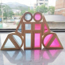 Kids Montessori Wooden Toys Sensory Rainbow  Blocks Solid Rubber Wood Stacking Acrylic Buliding Blocks Creative Educational Toys