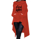 Letter Letters Print Hoodies For Women Long Irregular Sweatshirts Hoodies Kawaii Femmes Casual 2021 Printing Clothings Street