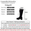 Gdgydh, zapatos de invierno con cordones, botas de nieve para mujer, botas de piel auténtica para mujer, tacón grueso de ante hasta la rodilla, cálido para exteriores con cremallera, talla grande 43