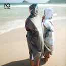 Nu-June Changing Towel Beach Towel Microfiber Changing Robe Cloak Man Women Bathrobe Hooded Surf Poncho Towel Swimsuit Beachwear