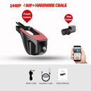 Sameuo U680 Hidden Car Dvr Dash cam Wifi Front and Rear Camera HD 1440P 1080P loop record APP control record the driving process