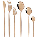 36Pcs/Set Red Gold Cutlery Set Stainless Steel Dinnerware Set Knife Fork Coffee Spoon Tableware Set Kitchen Dinner Tableware Set