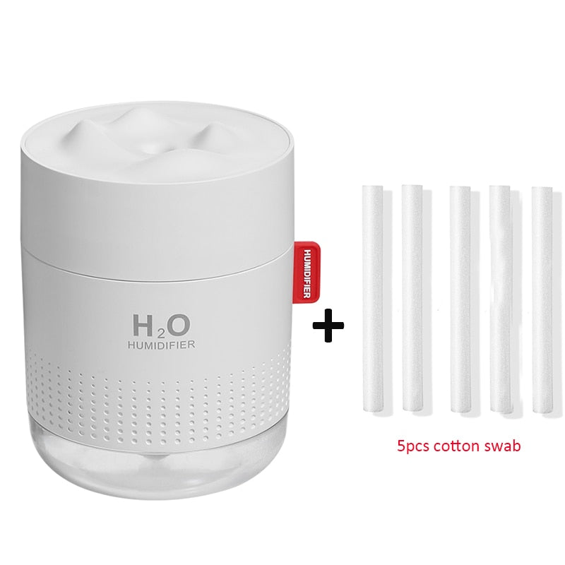 Humidificador de montaña de nieve blanca, 500ML, difusor ultrasónico de aire con USB, Humidificador de aromaterapia con luz relajante, difusor para el hogar