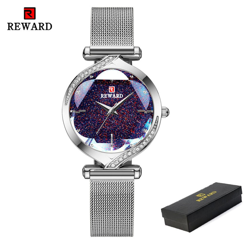 RECOMPENSA Nuevos relojes de moda para mujer Reloj de cuarzo de marca de lujo para mujer Reloj de pulsera impermeable de acero inoxidable para mujer